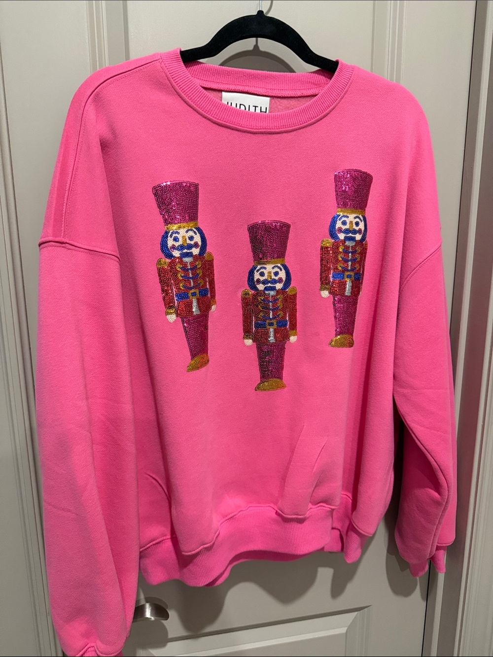 Judith March Hot Pink Sequin Nutcracker Sweatshirt